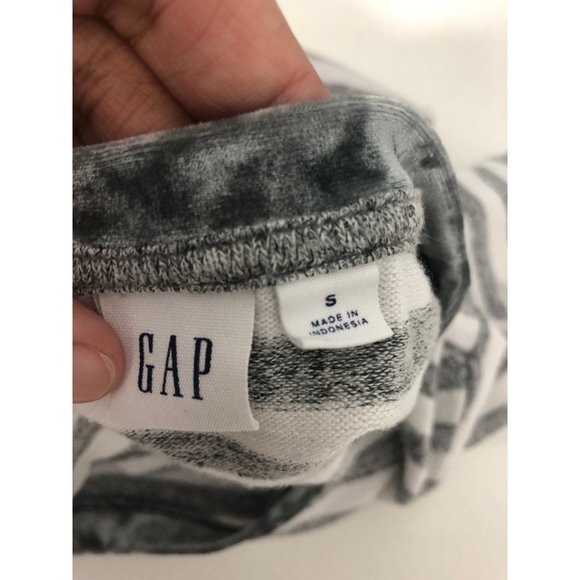 Gap Womens White/Gray Stripe Shirt with Velvet Details size small - Picture 4 of 5